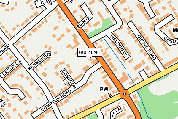 GU52 6AE map - OS OpenMap – Local (Ordnance Survey)