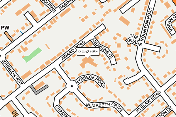 GU52 6AF map - OS OpenMap – Local (Ordnance Survey)
