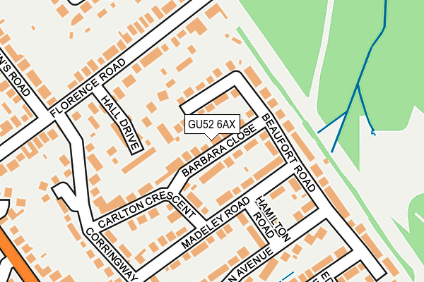 GU52 6AX map - OS OpenMap – Local (Ordnance Survey)