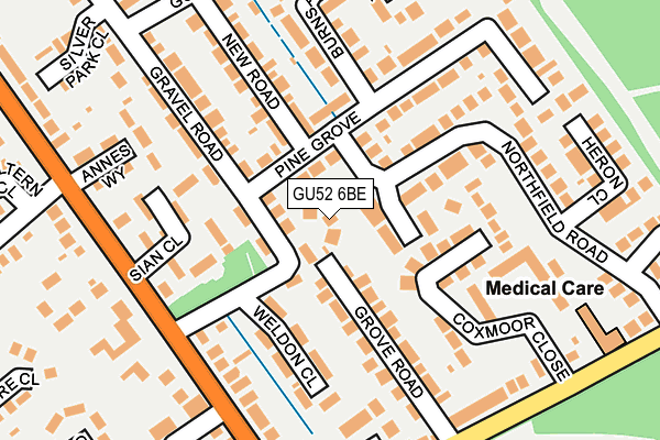 GU52 6BE map - OS OpenMap – Local (Ordnance Survey)