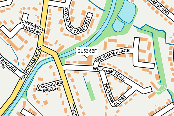 GU52 6BF map - OS OpenMap – Local (Ordnance Survey)
