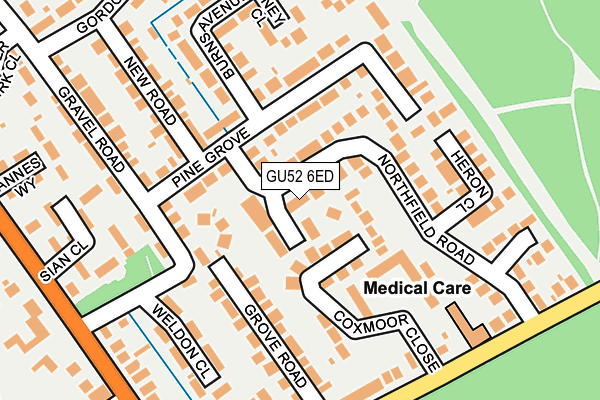 GU52 6ED map - OS OpenMap – Local (Ordnance Survey)