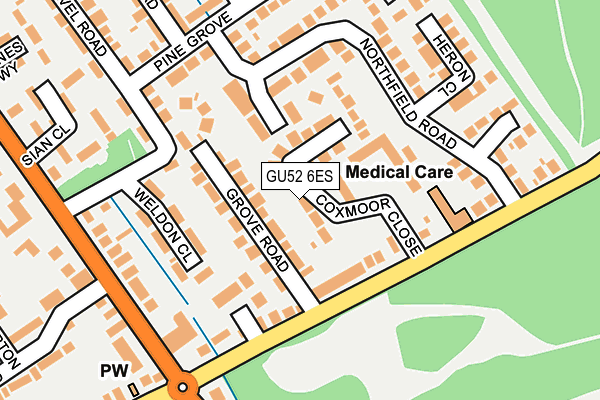 GU52 6ES map - OS OpenMap – Local (Ordnance Survey)