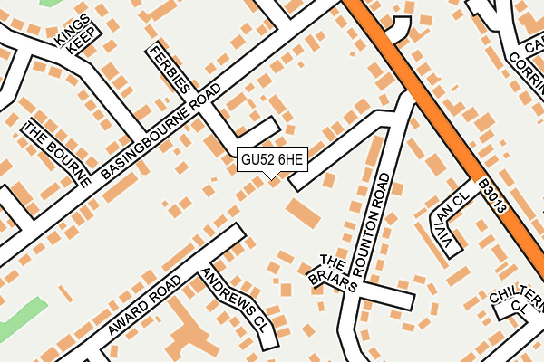 GU52 6HE map - OS OpenMap – Local (Ordnance Survey)