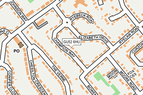 GU52 6HU map - OS OpenMap – Local (Ordnance Survey)