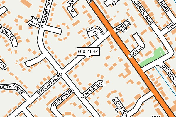 GU52 6HZ map - OS OpenMap – Local (Ordnance Survey)