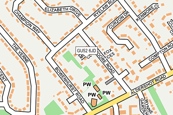 GU52 6JD map - OS OpenMap – Local (Ordnance Survey)