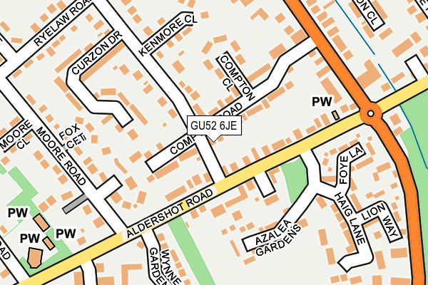 GU52 6JE map - OS OpenMap – Local (Ordnance Survey)