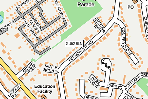 GU52 6LN map - OS OpenMap – Local (Ordnance Survey)