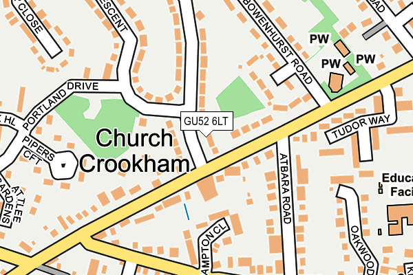 GU52 6LT map - OS OpenMap – Local (Ordnance Survey)