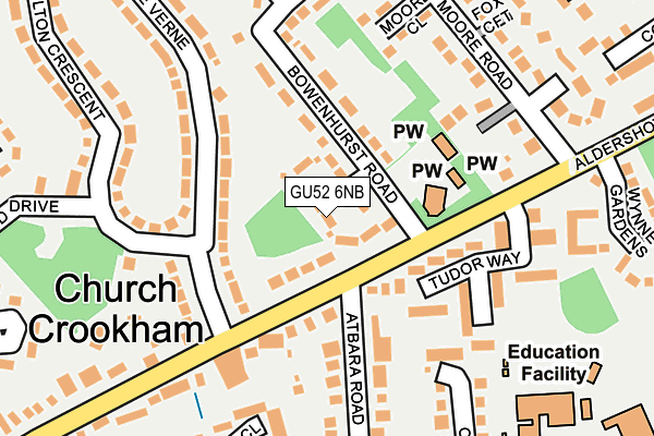 GU52 6NB map - OS OpenMap – Local (Ordnance Survey)