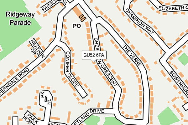 GU52 6PA map - OS OpenMap – Local (Ordnance Survey)