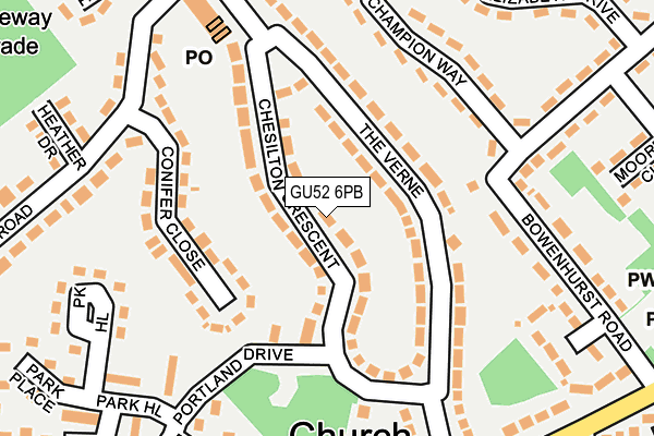 GU52 6PB map - OS OpenMap – Local (Ordnance Survey)