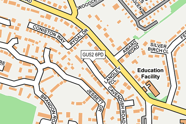 GU52 6PD map - OS OpenMap – Local (Ordnance Survey)