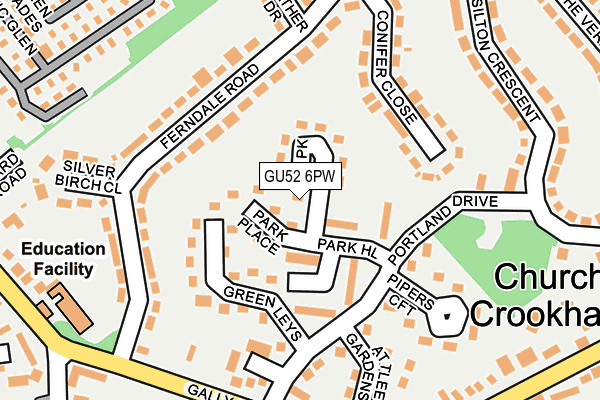 GU52 6PW map - OS OpenMap – Local (Ordnance Survey)