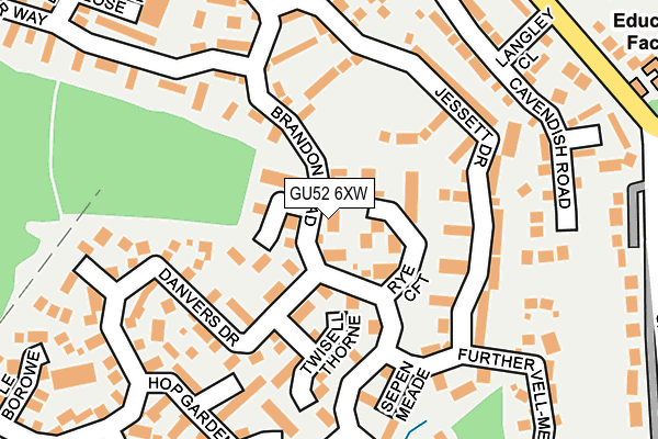 GU52 6XW map - OS OpenMap – Local (Ordnance Survey)