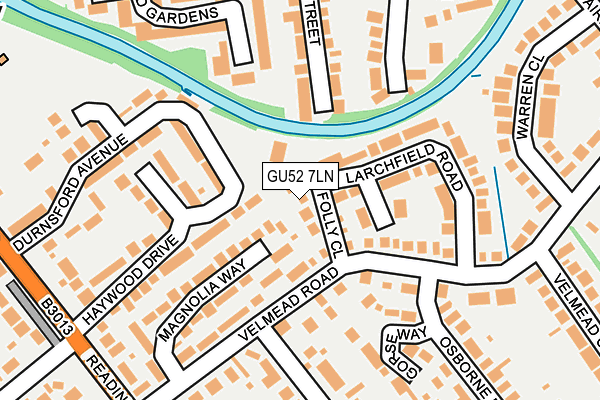 GU52 7LN map - OS OpenMap – Local (Ordnance Survey)