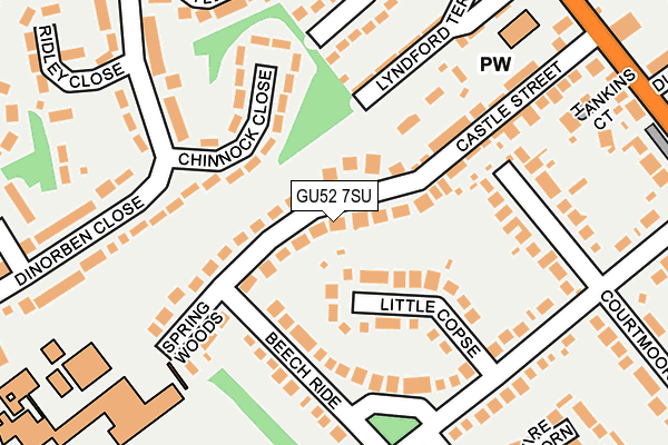 GU52 7SU map - OS OpenMap – Local (Ordnance Survey)
