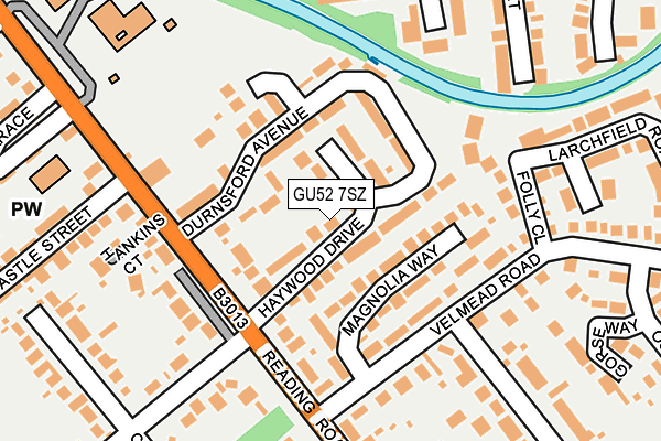 GU52 7SZ map - OS OpenMap – Local (Ordnance Survey)