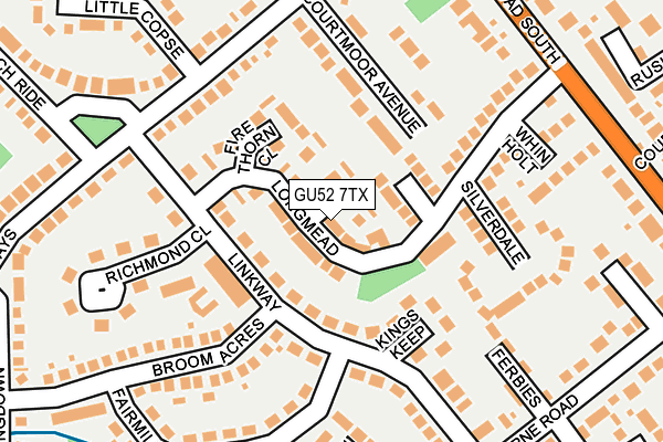 GU52 7TX map - OS OpenMap – Local (Ordnance Survey)