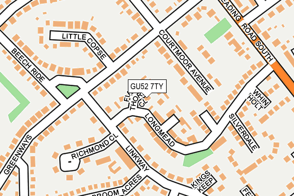 GU52 7TY map - OS OpenMap – Local (Ordnance Survey)