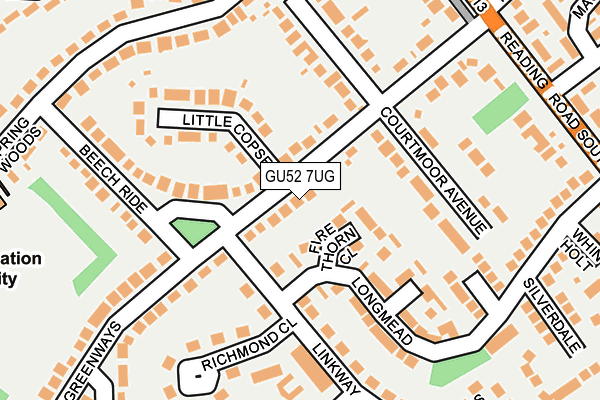 GU52 7UG map - OS OpenMap – Local (Ordnance Survey)