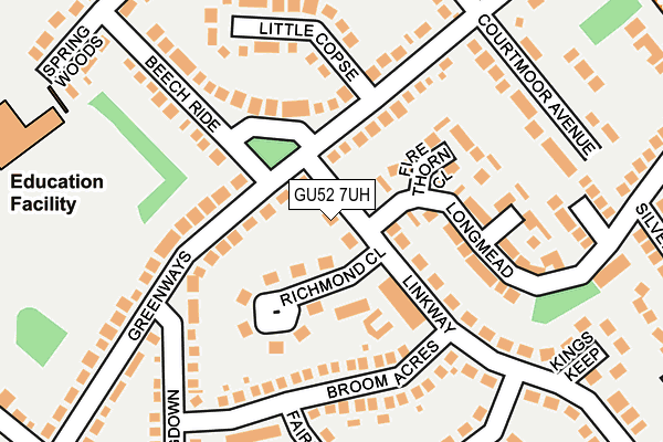 GU52 7UH map - OS OpenMap – Local (Ordnance Survey)