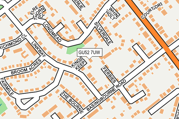 GU52 7UW map - OS OpenMap – Local (Ordnance Survey)