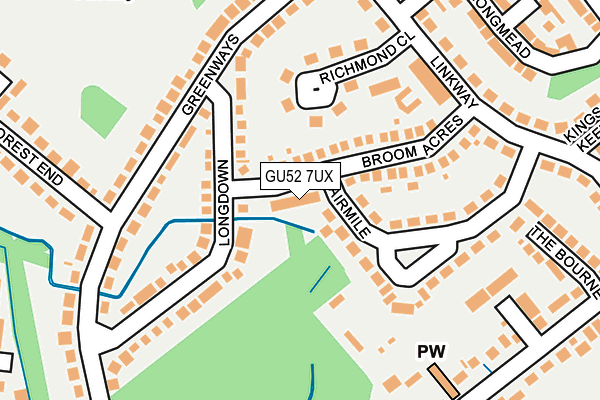 GU52 7UX map - OS OpenMap – Local (Ordnance Survey)