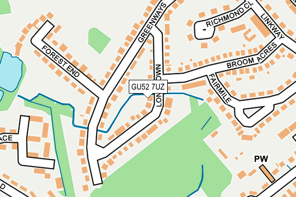 GU52 7UZ map - OS OpenMap – Local (Ordnance Survey)