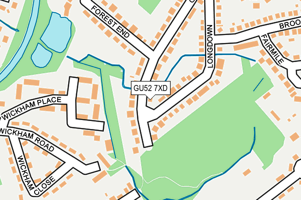 GU52 7XD map - OS OpenMap – Local (Ordnance Survey)