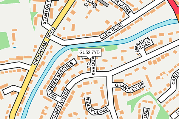 GU52 7YD map - OS OpenMap – Local (Ordnance Survey)