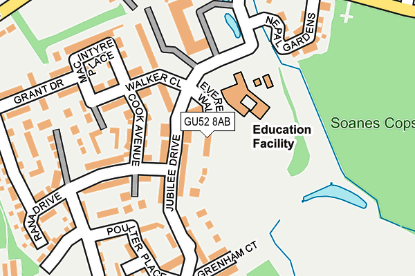GU52 8AB map - OS OpenMap – Local (Ordnance Survey)