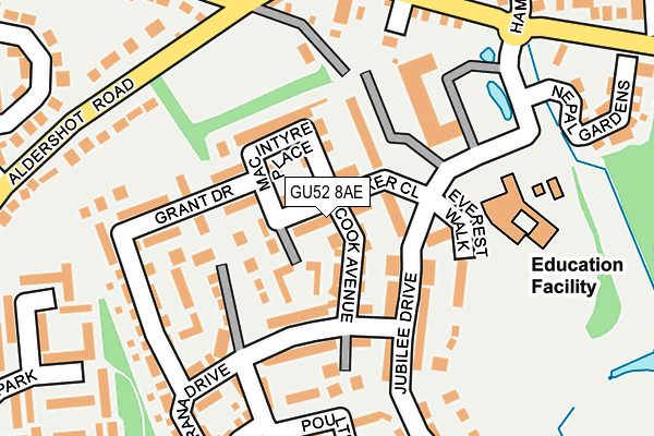 GU52 8AE map - OS OpenMap – Local (Ordnance Survey)