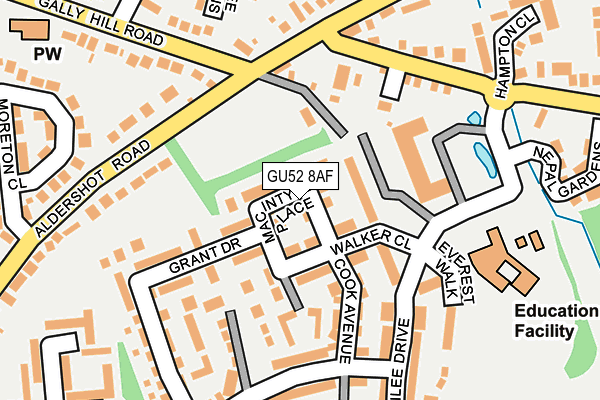 GU52 8AF map - OS OpenMap – Local (Ordnance Survey)
