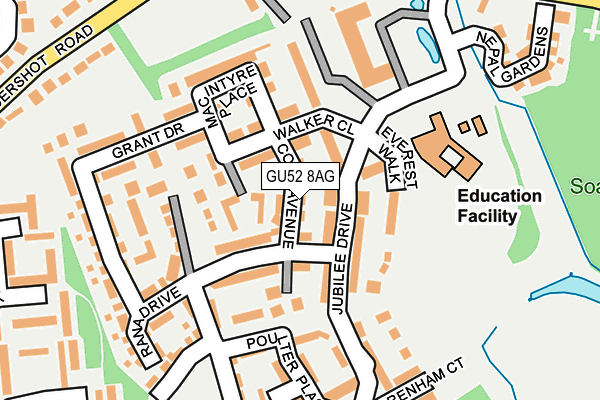 GU52 8AG map - OS OpenMap – Local (Ordnance Survey)