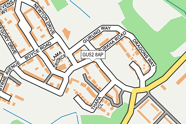 GU52 8AP map - OS OpenMap – Local (Ordnance Survey)