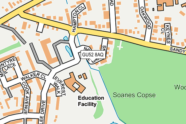 GU52 8AQ map - OS OpenMap – Local (Ordnance Survey)
