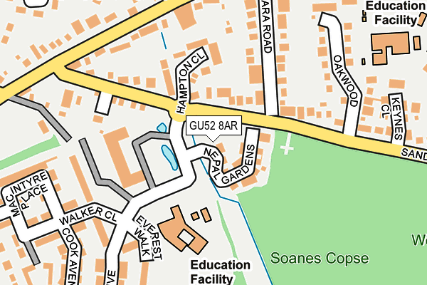 GU52 8AR map - OS OpenMap – Local (Ordnance Survey)