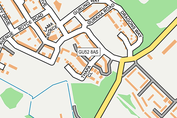 GU52 8AS map - OS OpenMap – Local (Ordnance Survey)