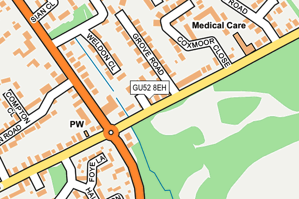 GU52 8EH map - OS OpenMap – Local (Ordnance Survey)