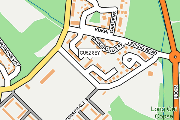 GU52 8EY map - OS OpenMap – Local (Ordnance Survey)
