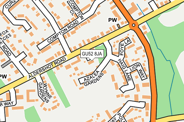 GU52 8JA map - OS OpenMap – Local (Ordnance Survey)
