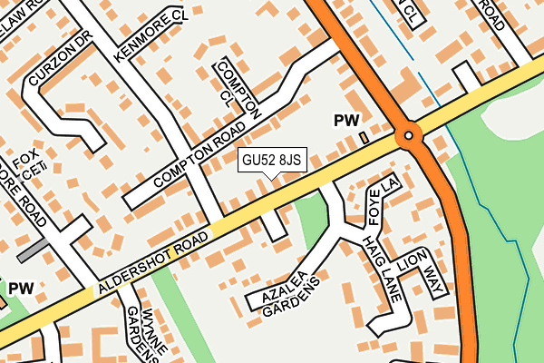 GU52 8JS map - OS OpenMap – Local (Ordnance Survey)