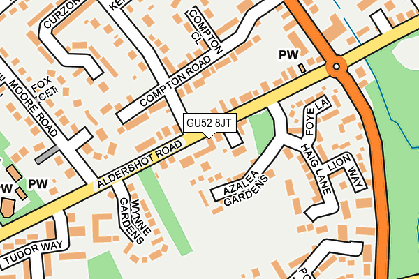 GU52 8JT map - OS OpenMap – Local (Ordnance Survey)