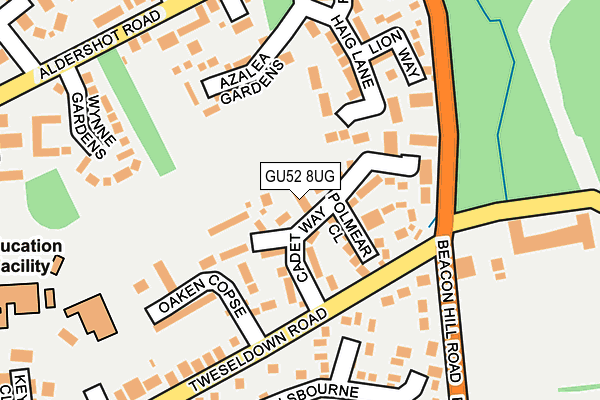 GU52 8UG map - OS OpenMap – Local (Ordnance Survey)