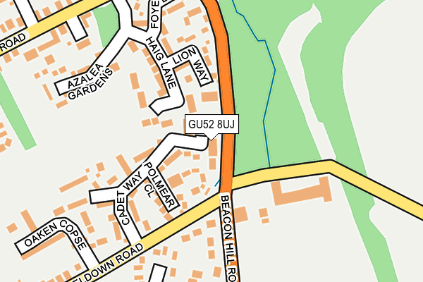 GU52 8UJ map - OS OpenMap – Local (Ordnance Survey)