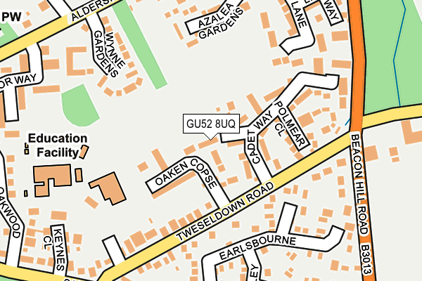 GU52 8UQ map - OS OpenMap – Local (Ordnance Survey)