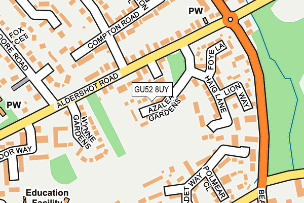 GU52 8UY map - OS OpenMap – Local (Ordnance Survey)