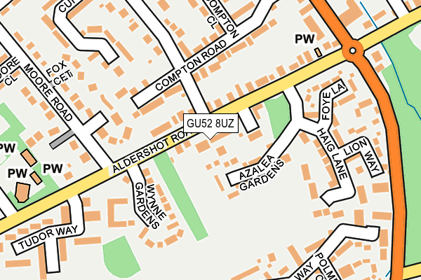 GU52 8UZ map - OS OpenMap – Local (Ordnance Survey)